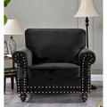 Suffield-fluwelen fauteuil met siernagels