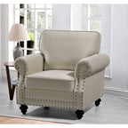 Suffield-fluwelen fauteuil met siernagels
