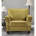 Suffield-fluwelen fauteuil met siernagels