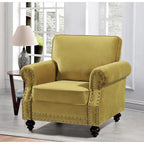 Suffield-fluwelen fauteuil met siernagels