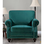 Suffield-fluwelen fauteuil met siernagels