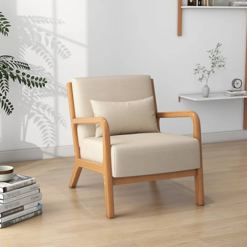 Juego de 2 sillones decorativos tapizados modernos de mediados de siglo Leon
