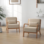 Leon moderne gestoffeerde accentfauteuils in mid-century-stijl – set van 2