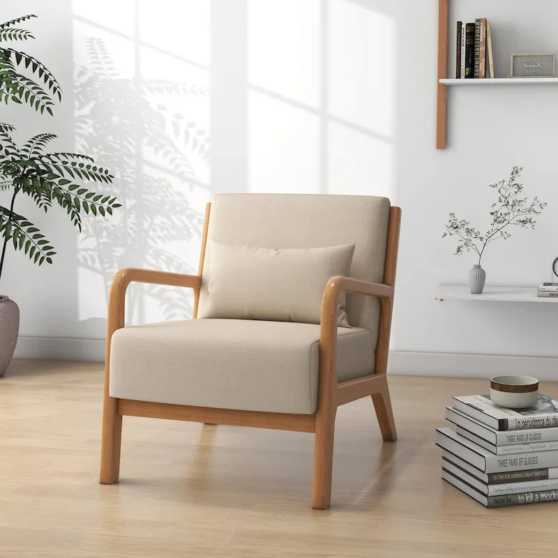 Leon moderne gestoffeerde accentfauteuils in mid-century-stijl – set van 2