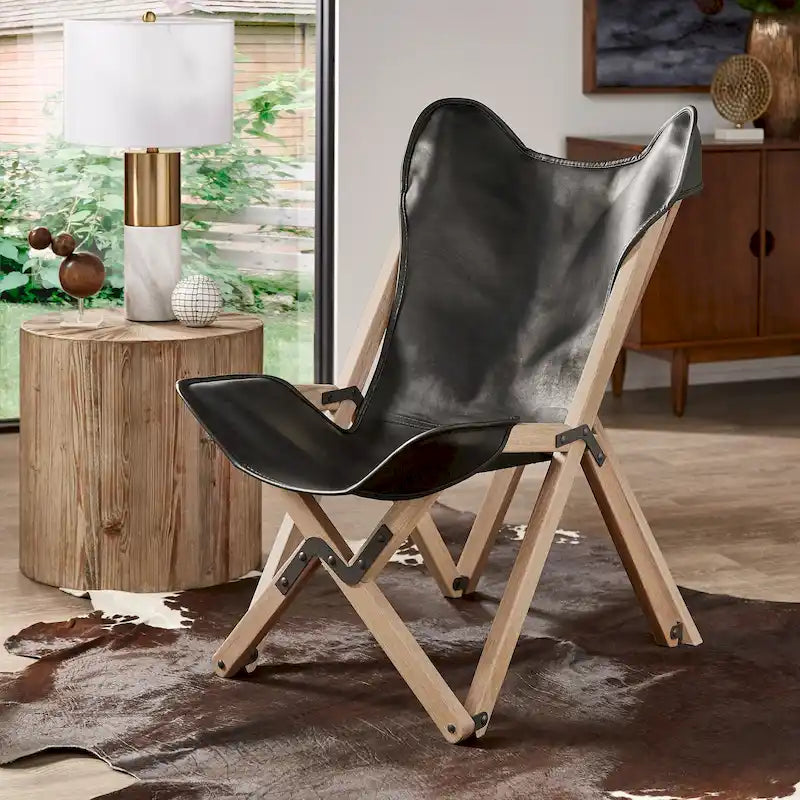 Cantu Tripolina-slingfauteuil van echt volnerfleer van iNSPIRE Q Modern