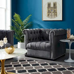 Fauteuil van slijtvast fluweel