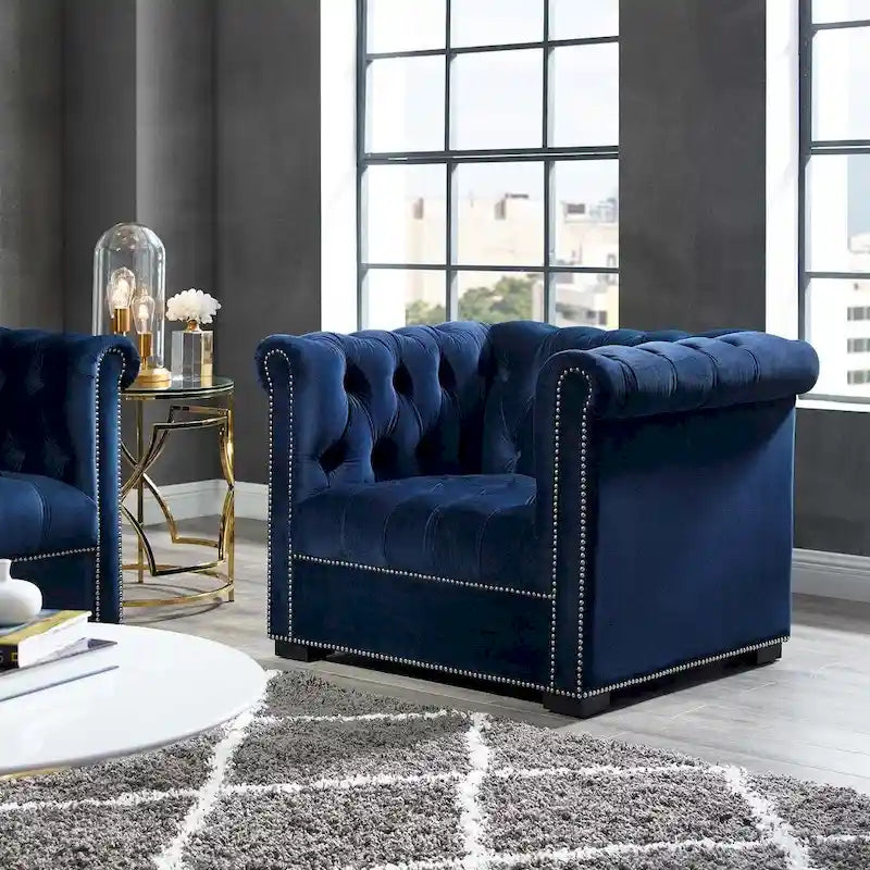 Fauteuil van slijtvast fluweel