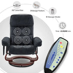 MCombo draaibare relaxfauteuil met voetenbank, comfortabele bureaustoel, ergonomische loungestoel, chenillestof 4687