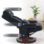 MCombo draaibare relaxfauteuil met voetenbank, comfortabele bureaustoel, ergonomische loungestoel, chenillestof 4687