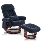 MCombo draaibare relaxfauteuil met voetenbank, comfortabele bureaustoel, ergonomische loungestoel, chenillestof 4687