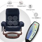 MCombo draaibare relaxfauteuil met voetenbank, comfortabele bureaustoel, ergonomische loungestoel, chenillestof 4687