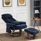 MCombo draaibare relaxfauteuil met voetenbank, comfortabele bureaustoel, ergonomische loungestoel, chenillestof 4687