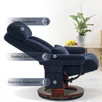 MCombo draaibare relaxfauteuil met voetenbank, comfortabele bureaustoel, ergonomische loungestoel, chenillestof 4687