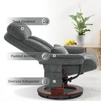 MCombo draaibare relaxfauteuil met voetenbank, comfortabele bureaustoel, ergonomische loungestoel, chenillestof 4687