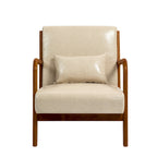 Mid-Century Modern Upholstered Accent Chair with Wood Frame
