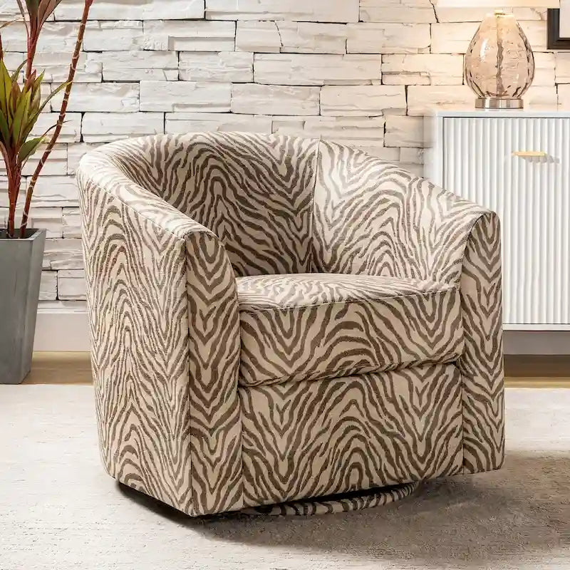 Sillón barril moderno tapizado Cuenca con base giratoria