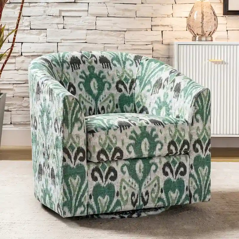Sillón barril moderno tapizado Cuenca con base giratoria