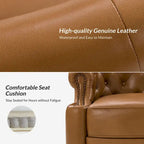 Felipe Modern Genuine Leather Swivel Chair With Tufted Back Set of 2 By HULALA HOME