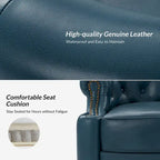 Felipe Modern Genuine Leather Swivel Chair With Tufted Back Set of 2 By HULALA HOME