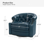 Felipe Modern Genuine Leather Swivel Chair With Tufted Back Set of 2 By HULALA HOME