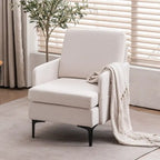 Sillón decorativo con brazos tapizado de tela, disponible en 4 colores
