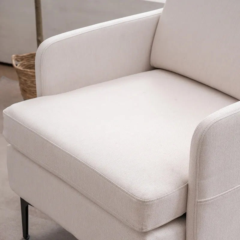 Sillón decorativo con brazos tapizado de tela, disponible en 4 colores