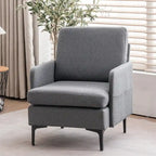 Sillón decorativo con brazos tapizado de tela, disponible en 4 colores