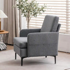 Sillón decorativo con brazos tapizado de tela, disponible en 4 colores