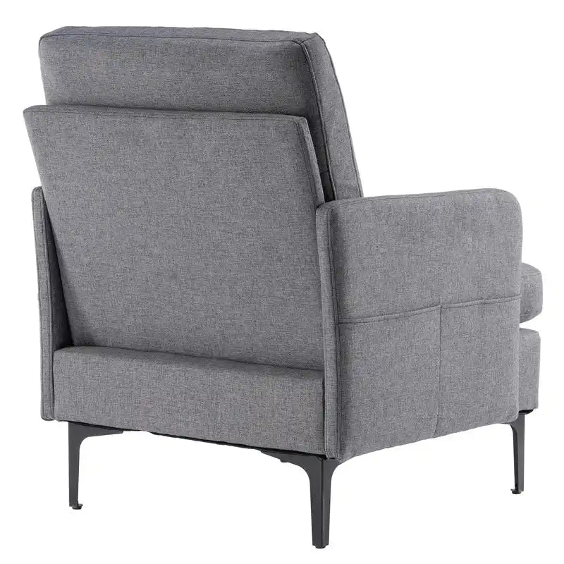 Sillón decorativo con brazos tapizado de tela, disponible en 4 colores