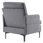 Sillón decorativo con brazos tapizado de tela, disponible en 4 colores