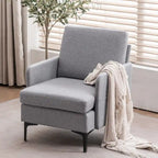 Sillón decorativo con brazos tapizado de tela, disponible en 4 colores