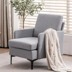 Sillón decorativo con brazos tapizado de tela, disponible en 4 colores