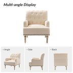 Geltrude Classic Upholstered Accent Arm Chair with Button Tufted Back by HULALA HOME