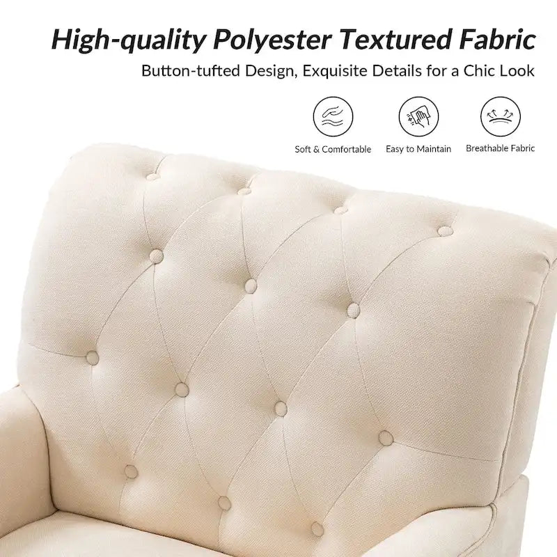 Geltrude Classic Upholstered Accent Arm Chair with Button Tufted Back by HULALA HOME