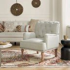 Geltrude Classic Upholstered Accent Arm Chair with Button Tufted Back by HULALA HOME