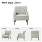Geltrude Classic Upholstered Accent Arm Chair with Button Tufted Back by HULALA HOME