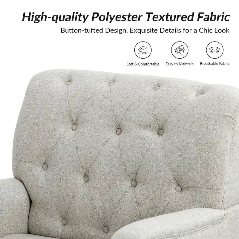 Geltrude Classic Upholstered Accent Arm Chair with Button Tufted Back by HULALA HOME
