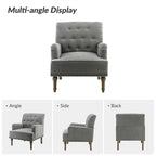 Geltrude Classic Upholstered Accent Arm Chair with Button Tufted Back by HULALA HOME