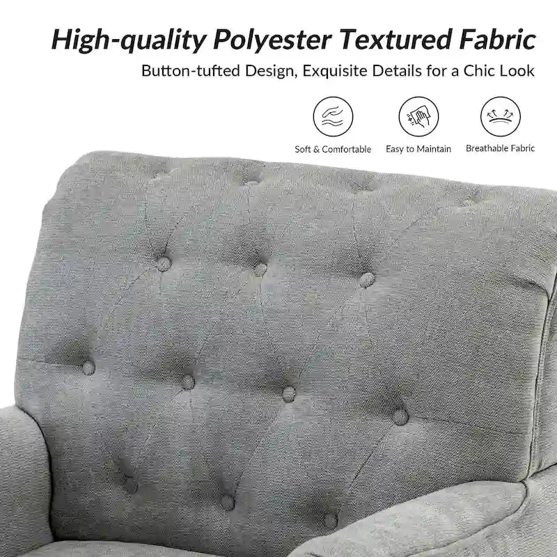 Geltrude Classic Upholstered Accent Arm Chair with Button Tufted Back by HULALA HOME