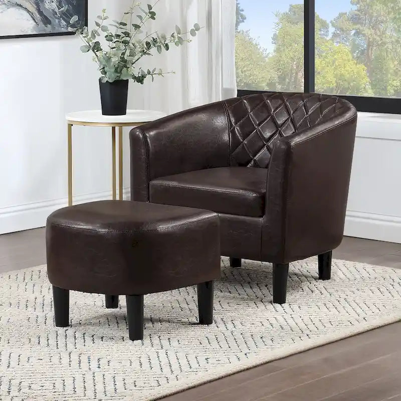 Sillón decorativo Roosevelt Take a Seat con otomana de Convenience Concepts