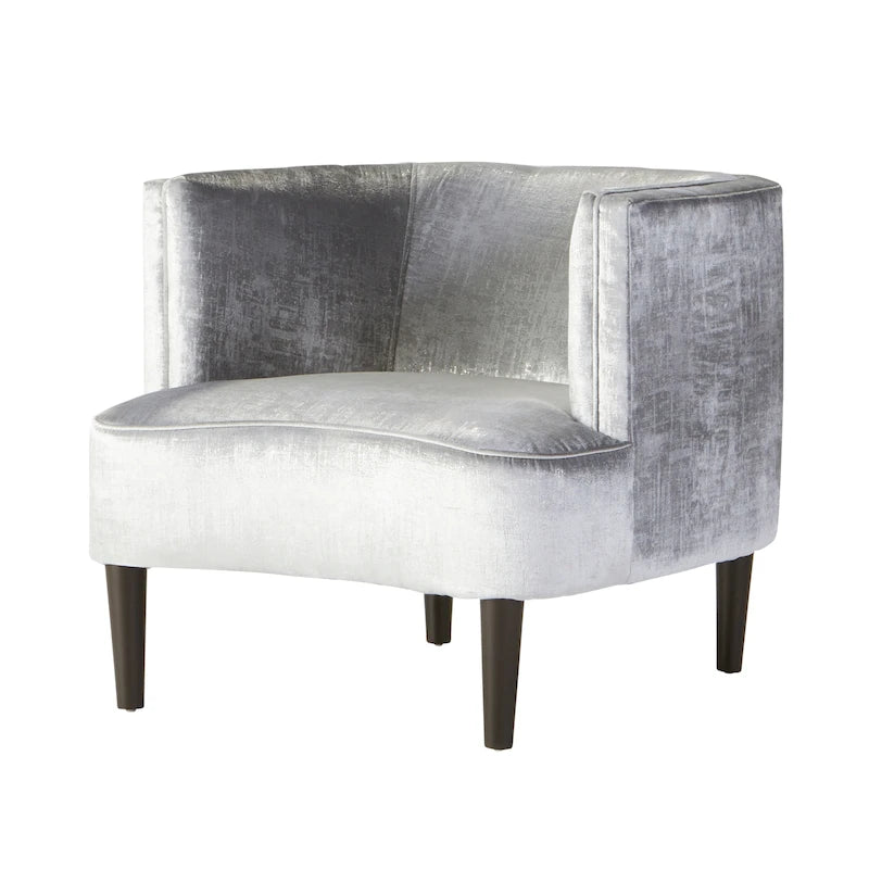 Sillón decorativo tipo barril extragrande de chenilla Isla de Roundhill Furniture, para sala de estar, con brazos