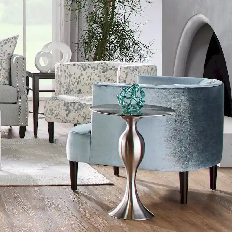 Roundhill Furniture Isla Chenille Oversized Living Room Barrel Accent Chair with Arms