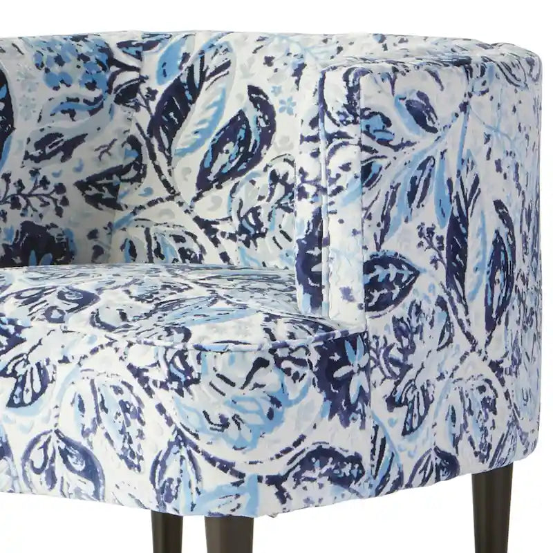Roundhill Furniture Isla Chenille Oversized Living Room Barrel Accent Chair with Arms