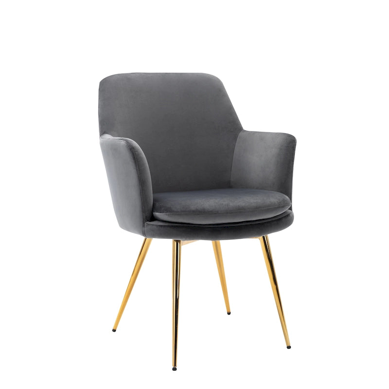 Sillón decorativo Porthos Home Gemma de terciopelo y metal en tono dorado