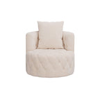 360 Degree Swivel Armchair, Modern Velvet Barrel Chair with one pillow, Oversized Round Accent Chair by Morden Fort