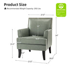 Nileus Modern Classic Polyester Accent Chair with Solid Wooden Legs Set of 2 by HULALA HOME