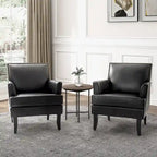 Nileus Modern Classic Polyester Accent Chair with Solid Wooden Legs Set of 2 by HULALA HOME