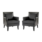 Nileus Modern Classic Polyester Accent Chair with Solid Wooden Legs Set of 2 by HULALA HOME