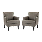 Nileus Modern Classic Polyester Accent Chair with Solid Wooden Legs Set of 2 by HULALA HOME