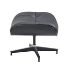 Mid-century Modern PU High-back Swivel Lounge Chair with Ottoman for Living Room and Bedroom